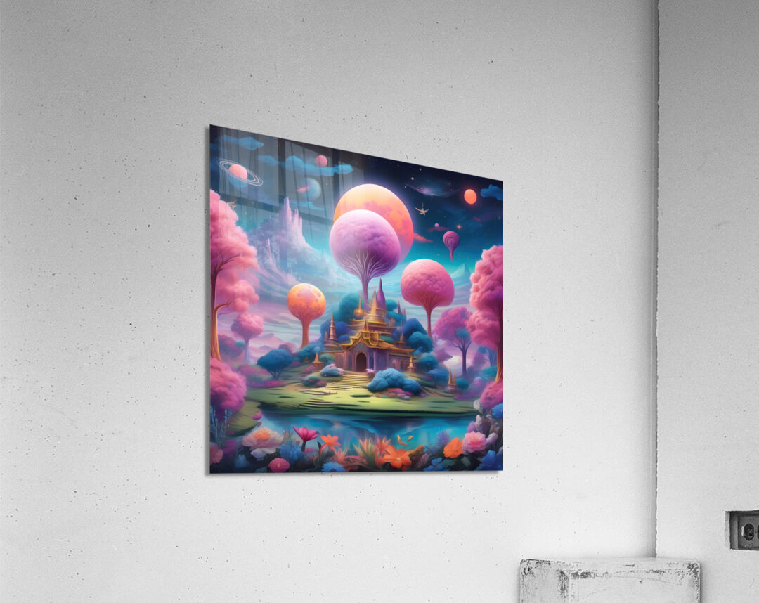 Cotton Candy Land Castle Acrylic Print