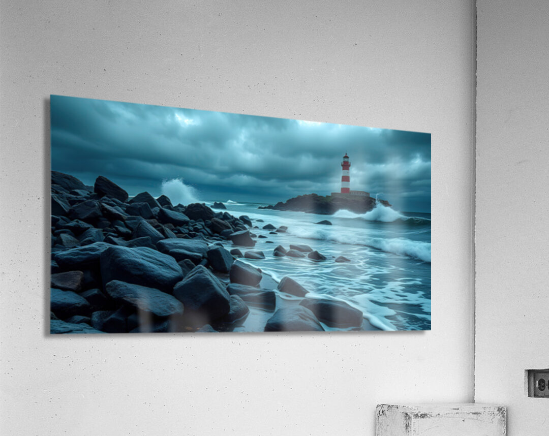 Lighthouse Coastal Cloudy Day Acrylic Print