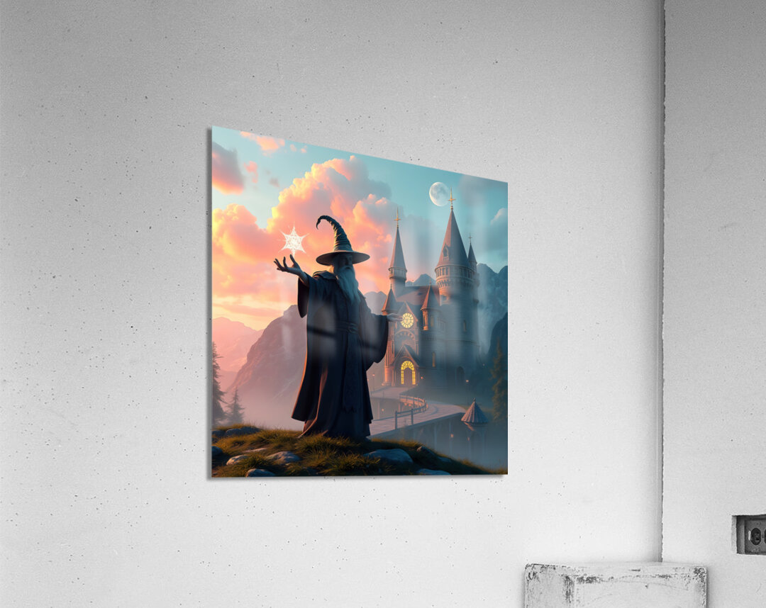 Wizard Casting Spell Acrylic Print