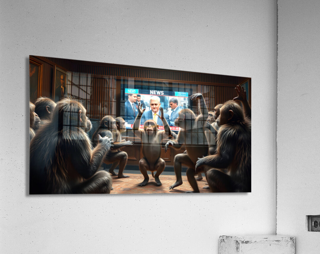 Monkeys Watching The News Acrylic Print