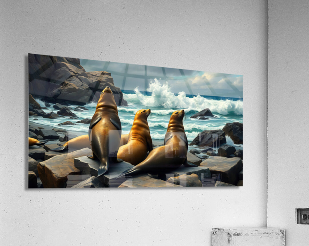 Sealio On His Back With Friends Acrylic Print