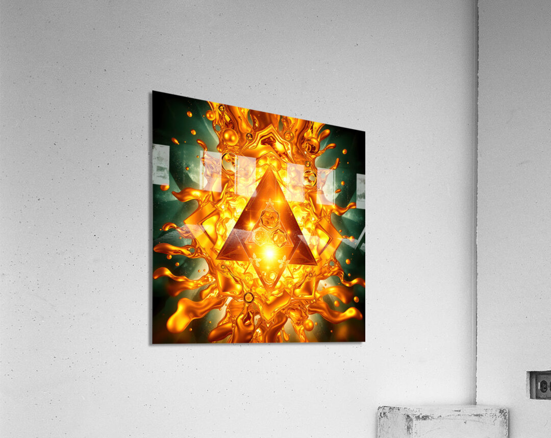 Golden Emerald Triangle Acrylic Print