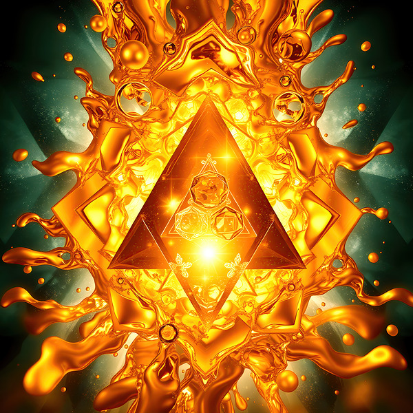 Golden Emerald Triangle Print