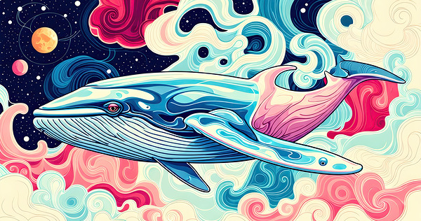 Whale Swimming In Outer Space Print