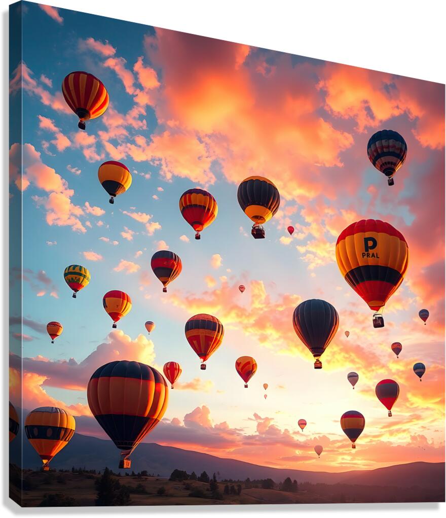 Hot Air Ballon Sunset Canvas Print