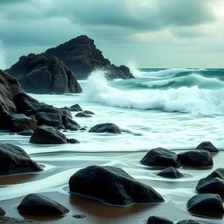 Coastal Shore Rocks N Waves