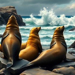 Sealio On His Back With Friends