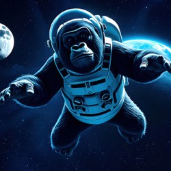 Gorilla floating In Space