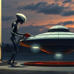 Alien at the Gas Station