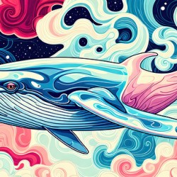 Whale Swimming In Outer Space