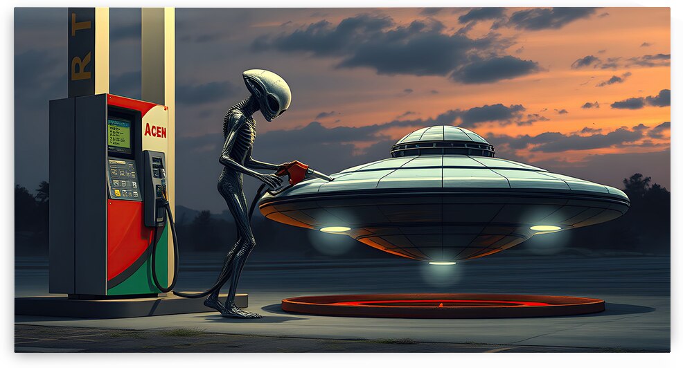Alien at the Gas Station by Adam Holms