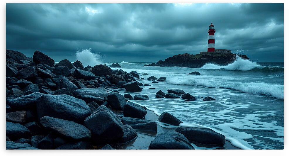 Lighthouse Coastal Cloudy Day by Adam Holms