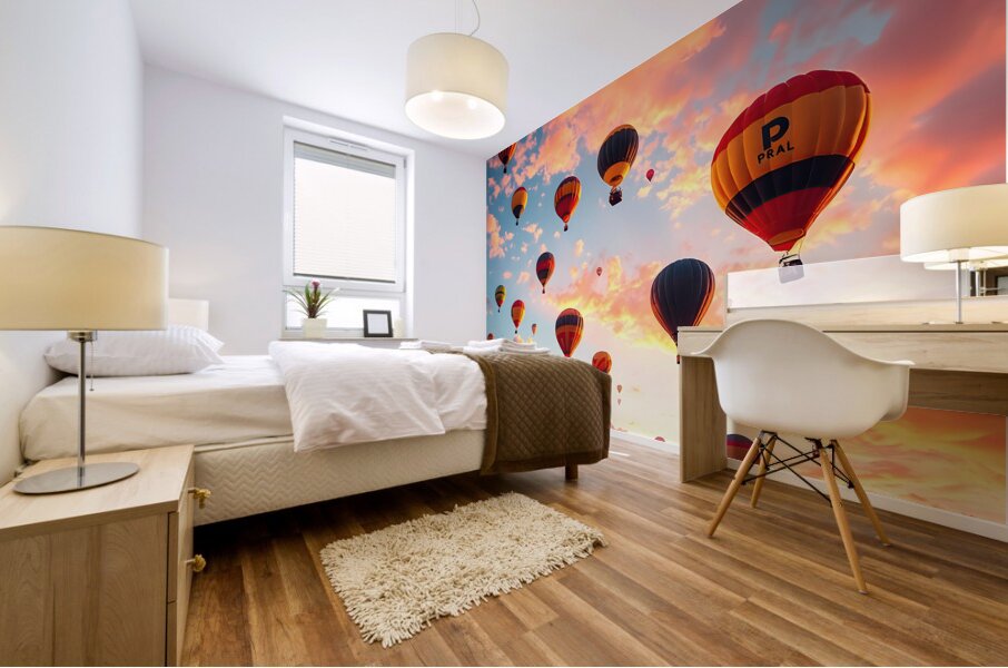 Hot Air Ballon Sunset Mural print