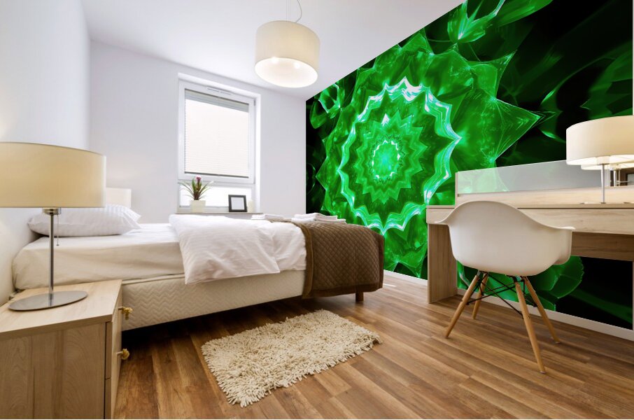Emerald Flower Mural print