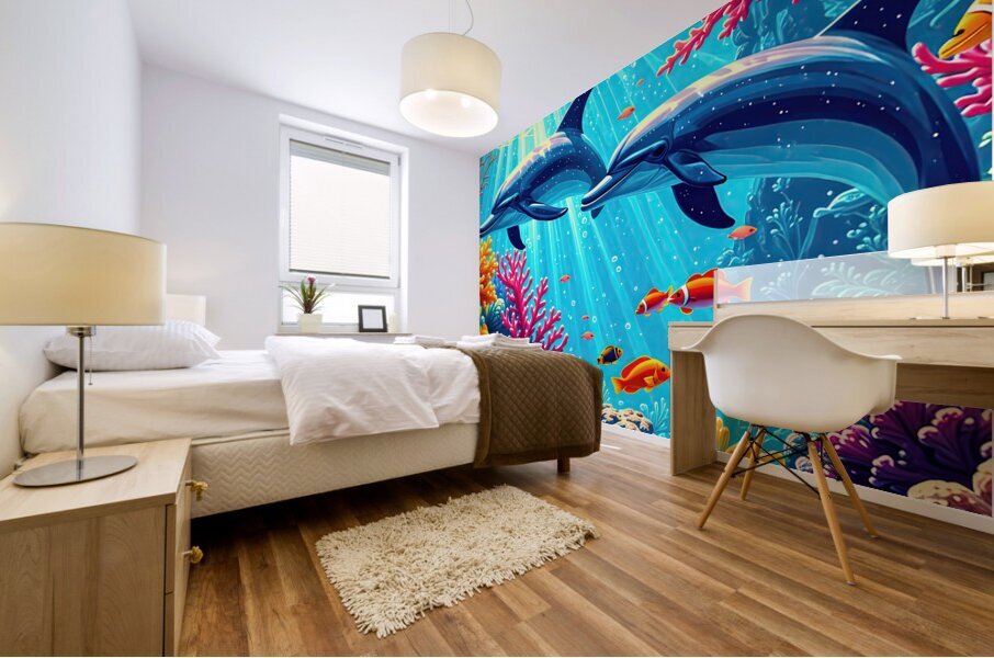 Dolphin Paradise Mural print