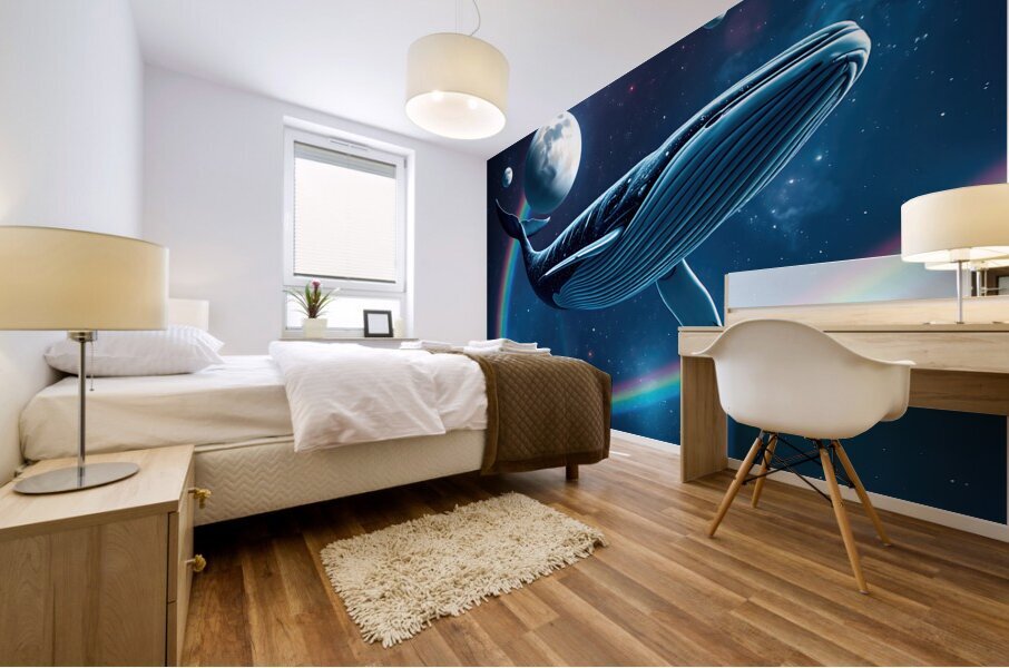 Space Whale Mural print