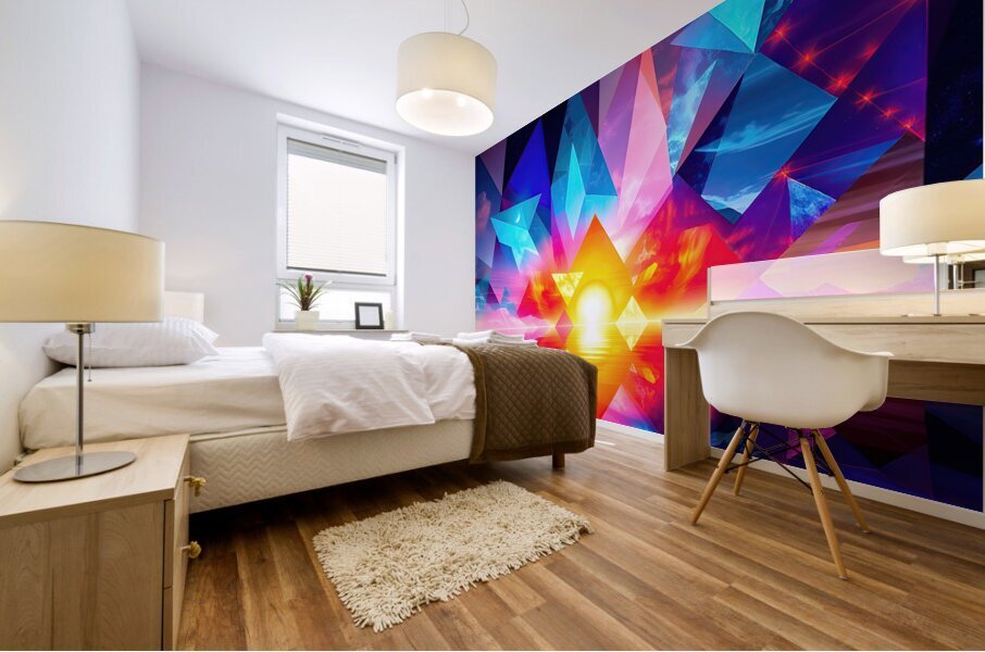 Prismatic Fire Burst Mural print