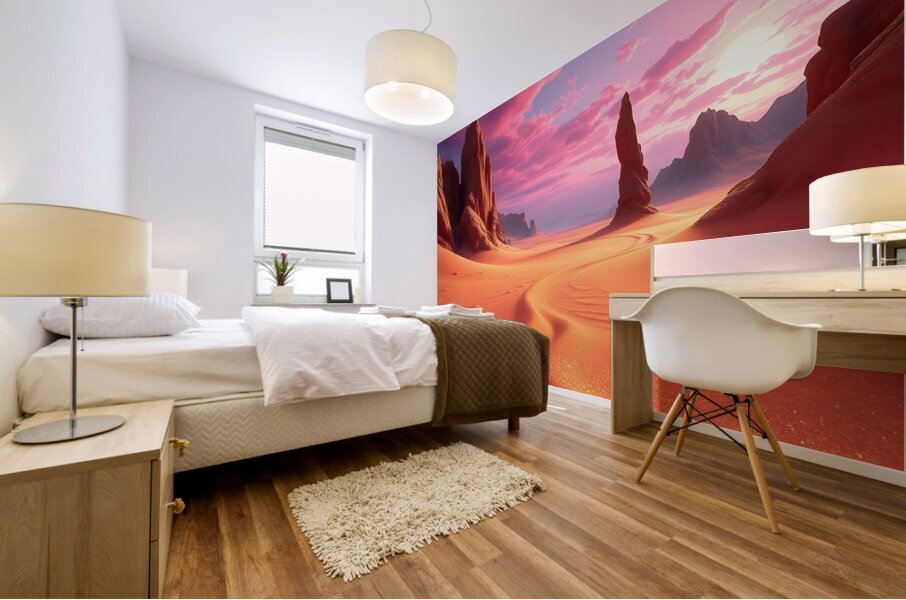 Golden Desert Tranquility Mural print
