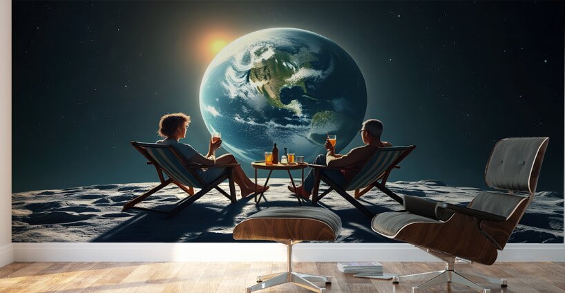 Drinks On The Moon Wall Murals