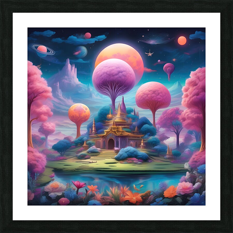 Cotton Candy Land Castle Picture Frame print