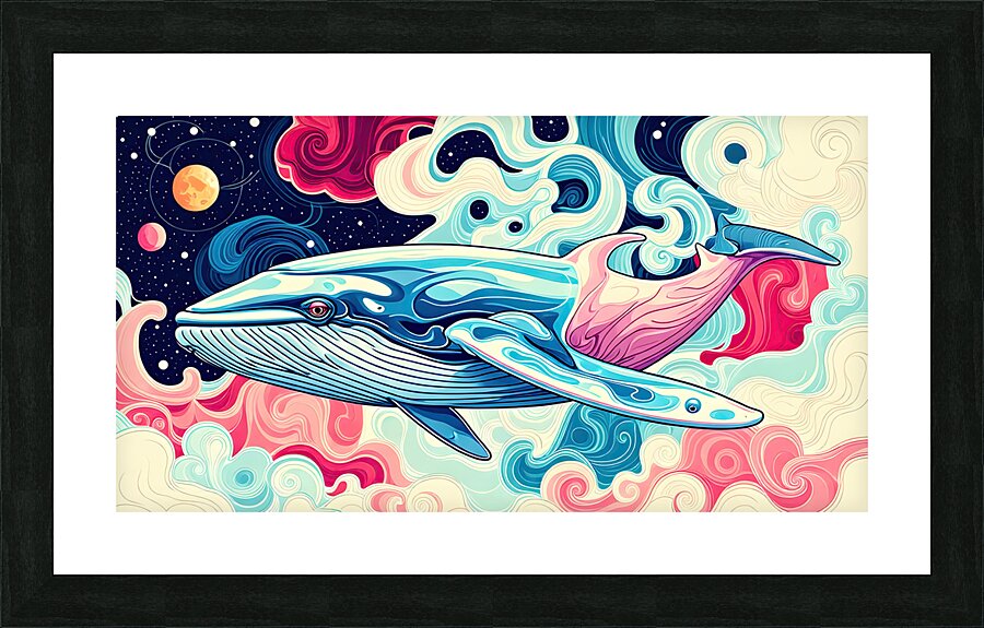 Whale Swimming In Outer Space Picture Frame print