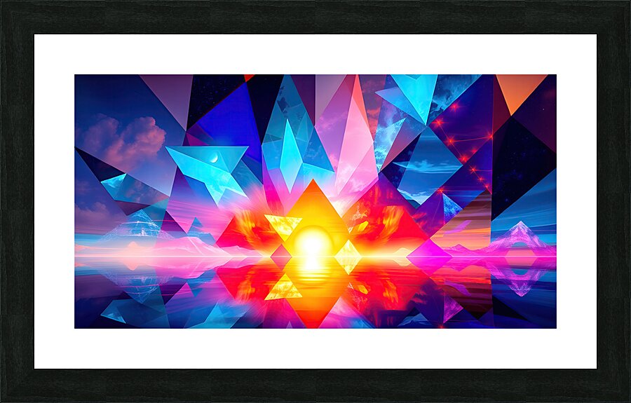 Prismatic Fire Burst Picture Frame print