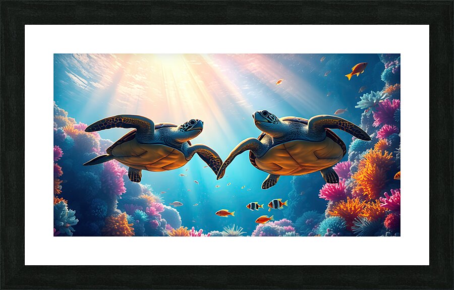 Sea Turtle Friends Picture Frame print