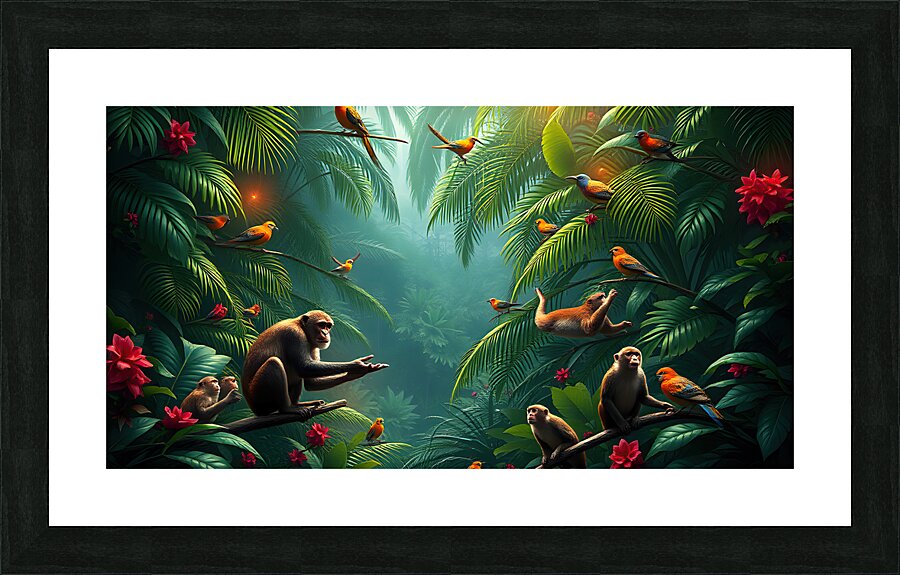 Monkeying Around Picture Frame print