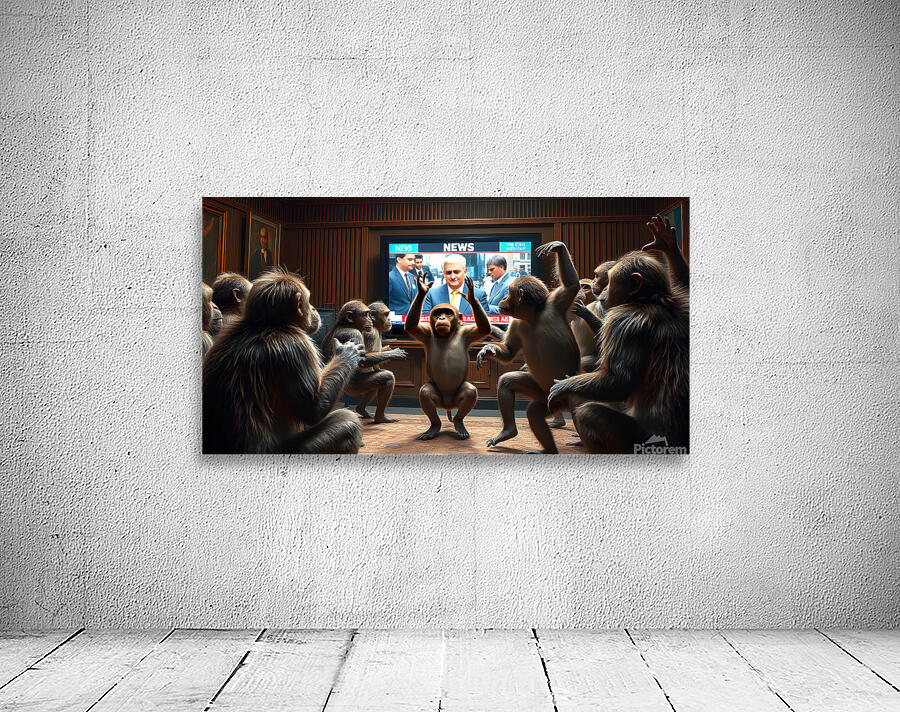 Monkeys Watching The News Wall Preview