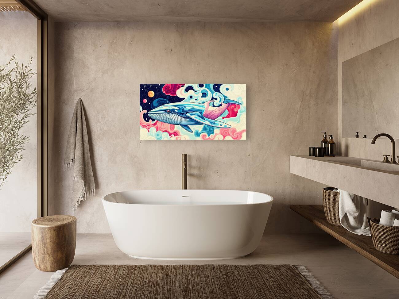 Whale Swimming In Outer Space Reproduction