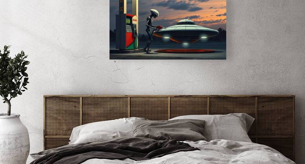 Alien at the Gas Station by Adam Holms