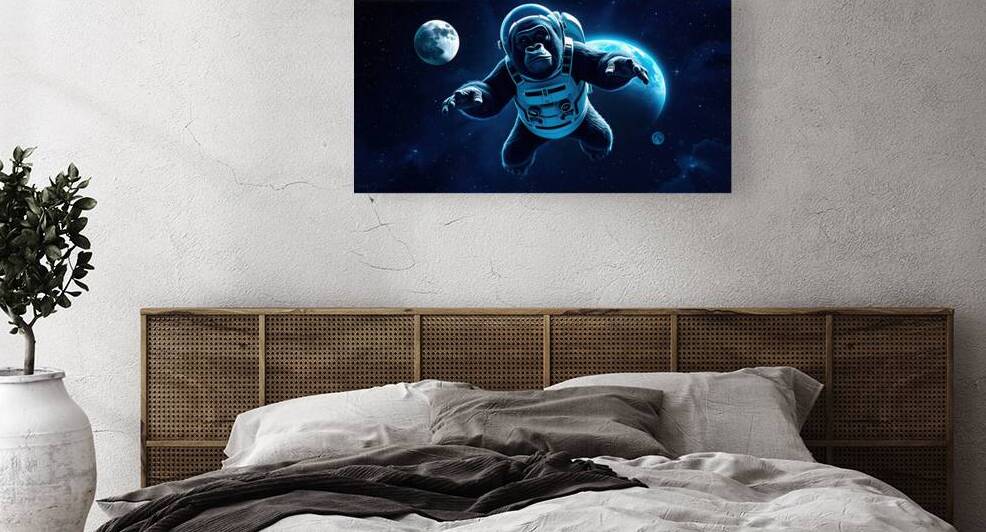 Gorilla floating In Space by Adam Holms