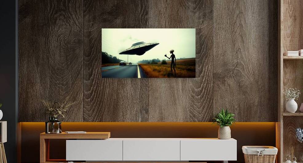 Hitchhiking Alien by Adam Holms