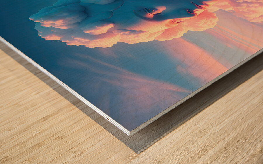 Head In The Clouds Wood print