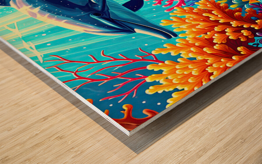 Dolphin Paradise Wood print