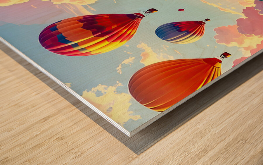 Air Ballon Fantasy Wood print