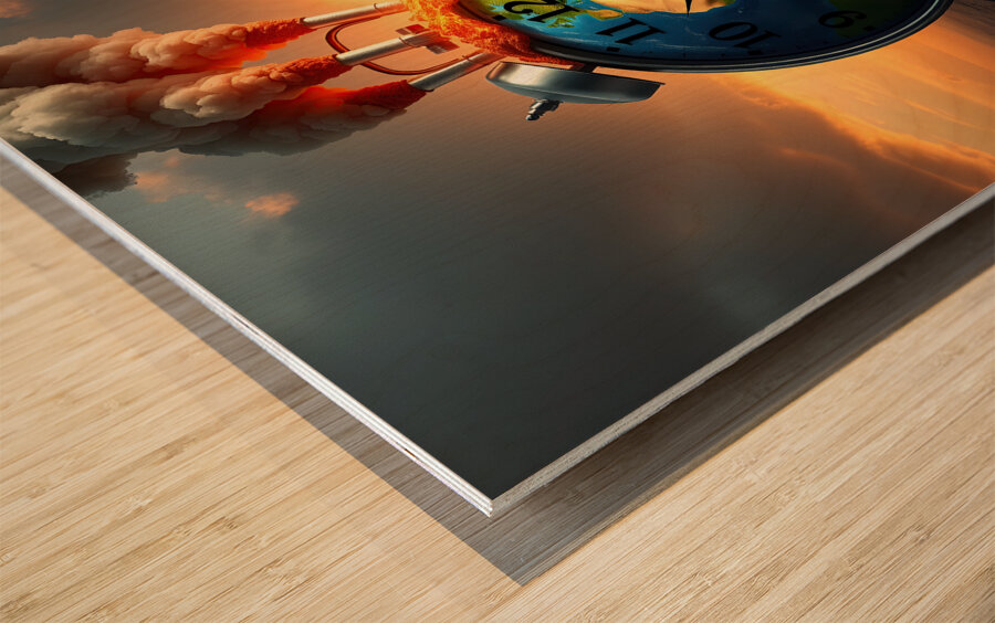 Earth s Time Melting Away Wood print