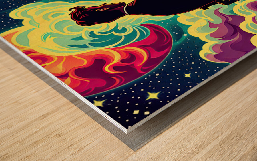 Space piano Wood print