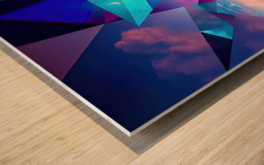 Prismatic Fire Burst Wood print