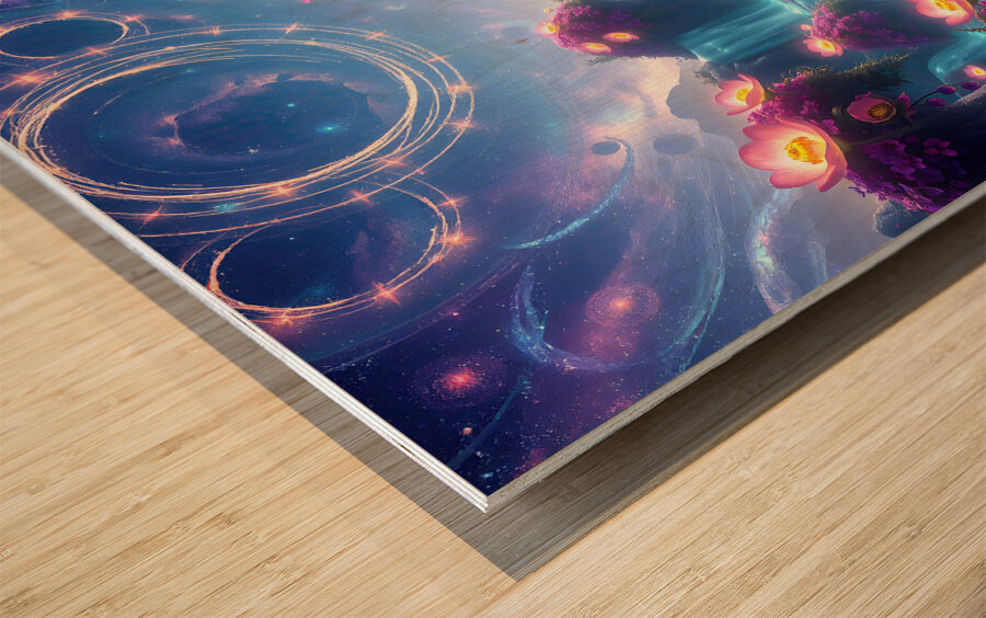 Celestial Falls Wood print