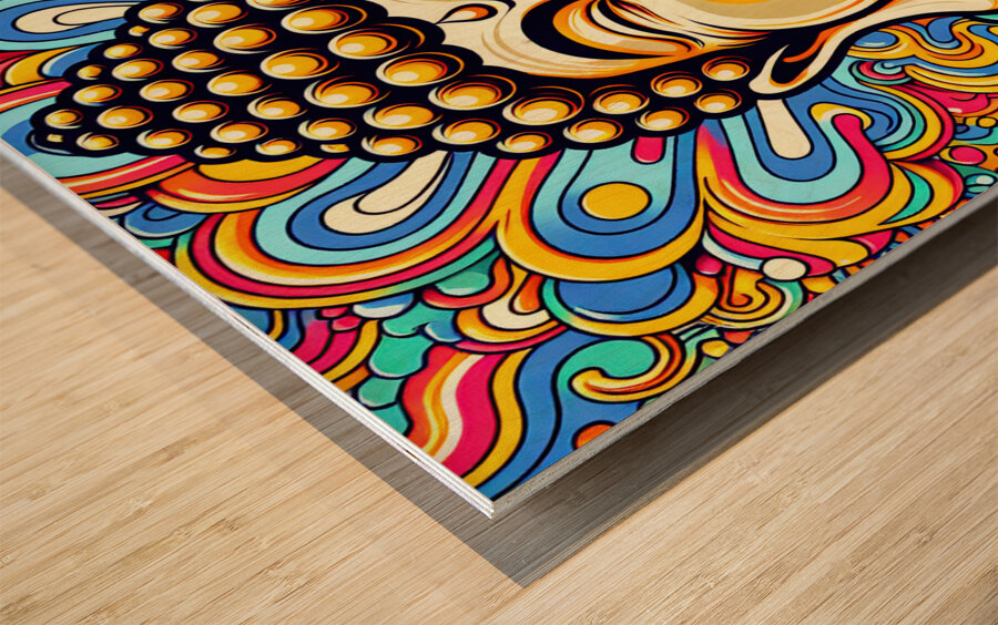 Laughing Buddha Wood print