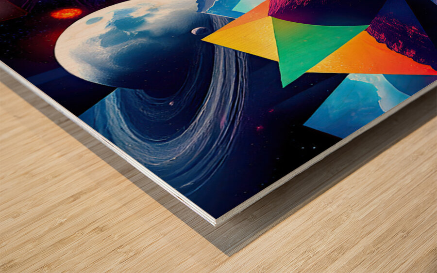 Fragmented Realities Wood print