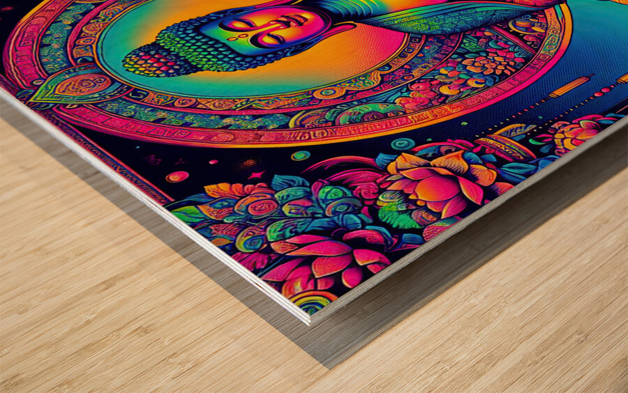 Buddha Meditating Wood print