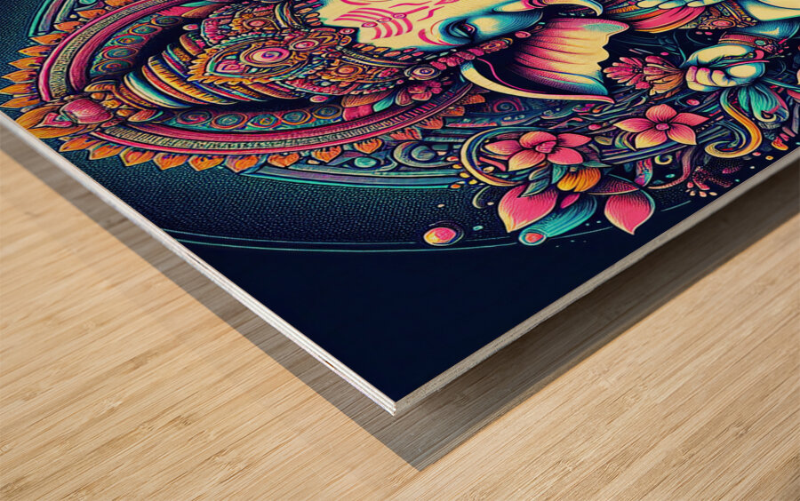 Maha Ganesha Wood print