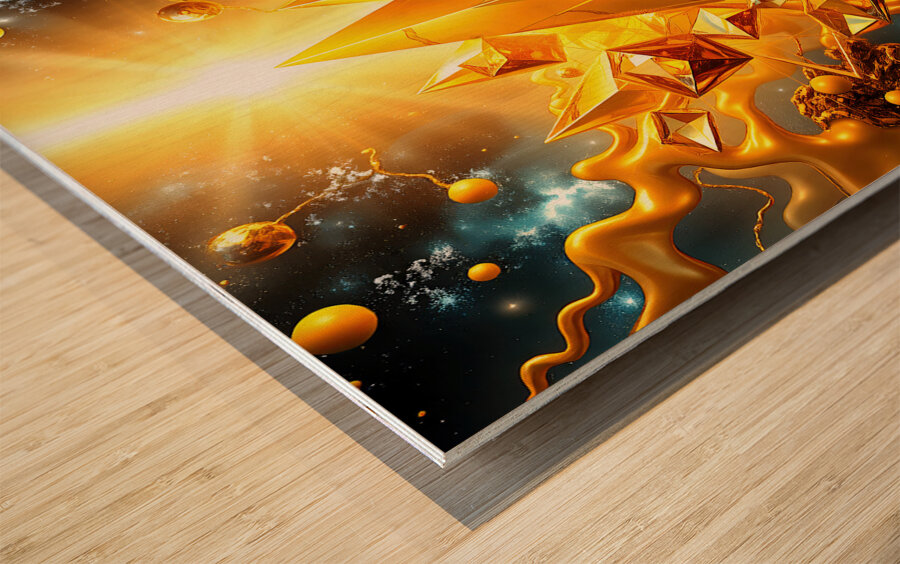 Golden Entity Wood print