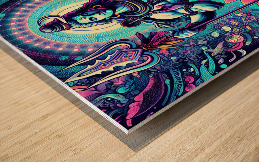 Shiva Wood print